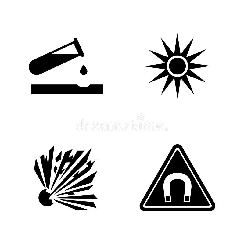 Peligro, atención, peligro Iconos relacionados simples del vector ilustración del vector Peligro, atención, peligro Iconos relacionados simples del vector ilustración del vector