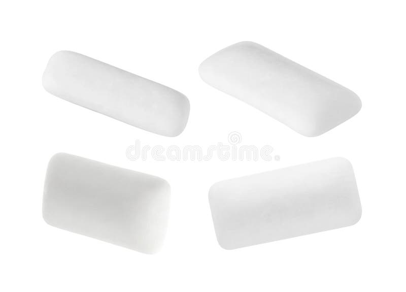Pellet Chewing Gums Isolated on White, Set Stock Photo Image of