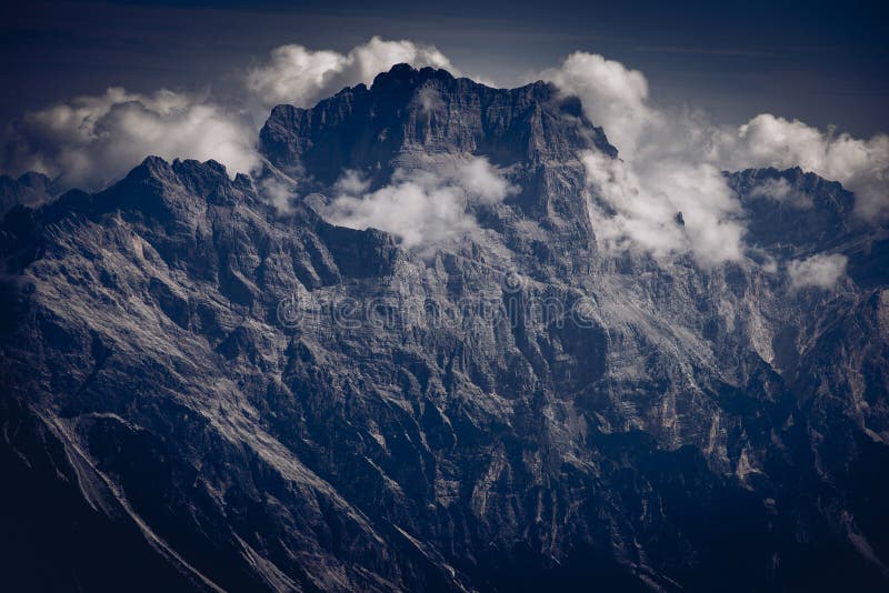 Pelmo Mount North wall at Pelmo mountain range Dolomites UNESCO