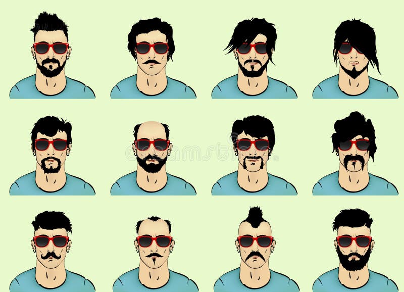 Pelo, barba y bigote stock de ilustración Pelo, barba y bigote stock de ilustración