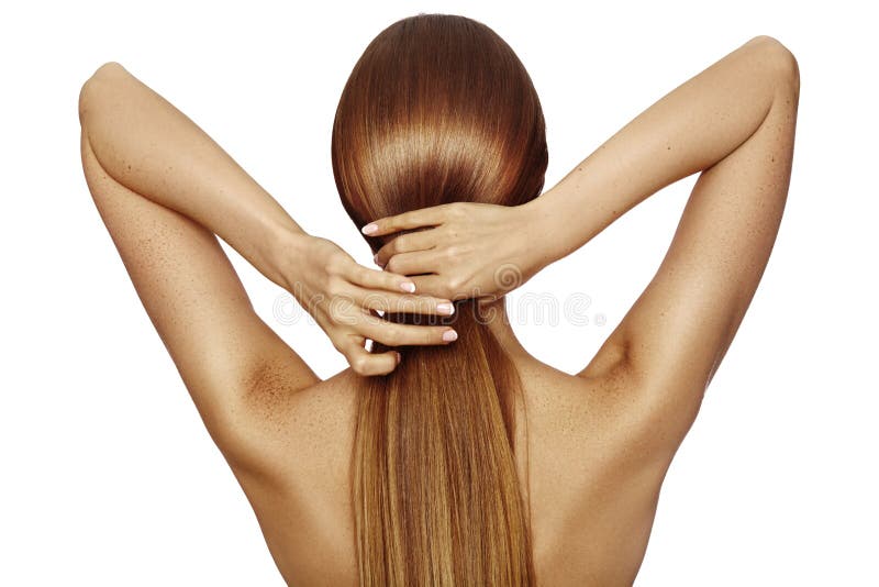 Pelo largo brillante sano en cuento Muchacha hermosa que se sostiene el pelo disponible Opinión trasera sobre blanco Peinado con imagenes de archivo Pelo largo brillante sano en cuento Muchacha hermosa que se sostiene el pelo disponible Opinión trasera sobre blanco Peinado con imagenes de archivo