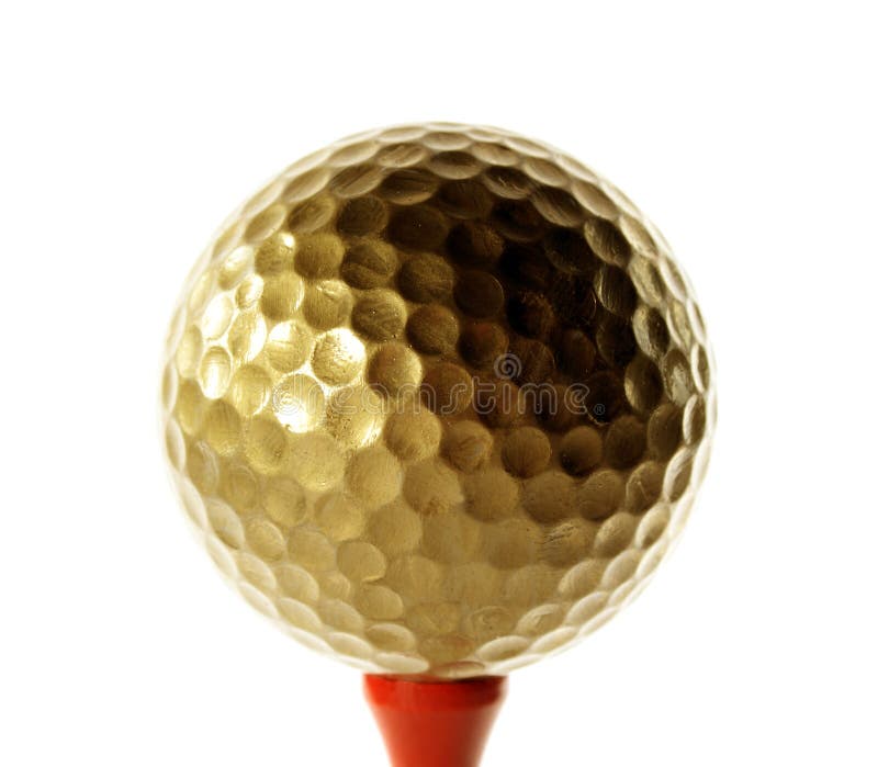Golfball in gold for luxury play. Golfball in gold for luxury play