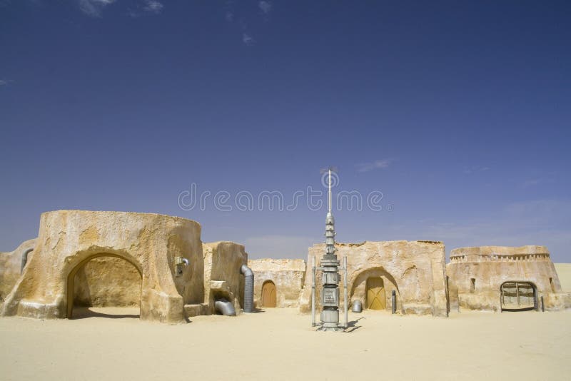 A película de Star Wars ajustou-se do Sahara, Tunísia