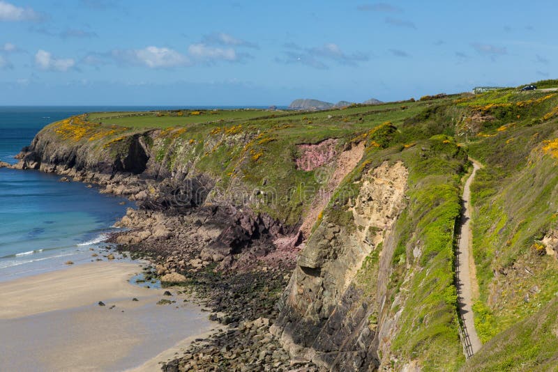 Pembrokeshire Coast Path, Caerfai, Wales lizenzfreies stockfoto