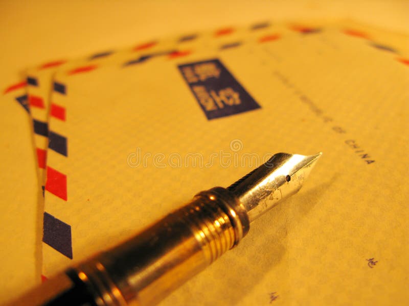 Pen and air postal envelope