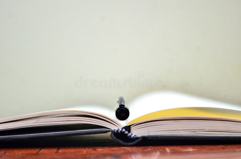 Pen on the book stock image. Image of diary, closeup 34965511