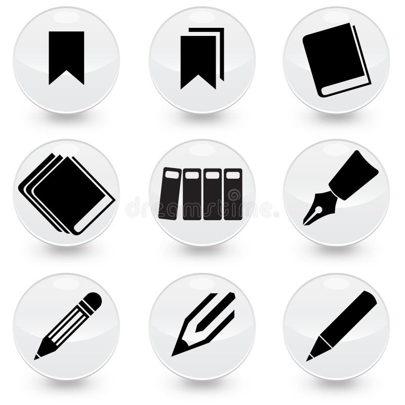 Pen Books Bookmarks vector icons royalty free illustration Pen Books Bookmarks vector icons royalty free illustration