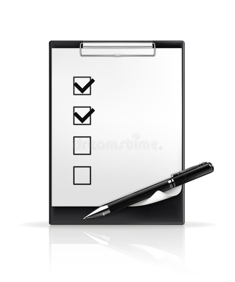 Pen and check boxes stock vector. Illustration of choice ...