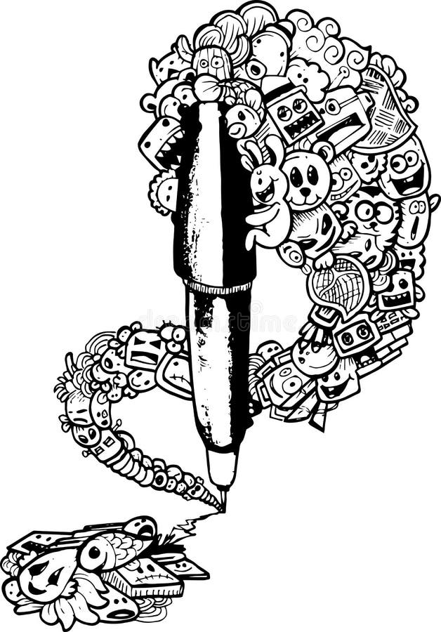 Doodle Pen Royalty Free SVG, Cliparts, Vectors, and Stock Illustration.  Image 39357475.