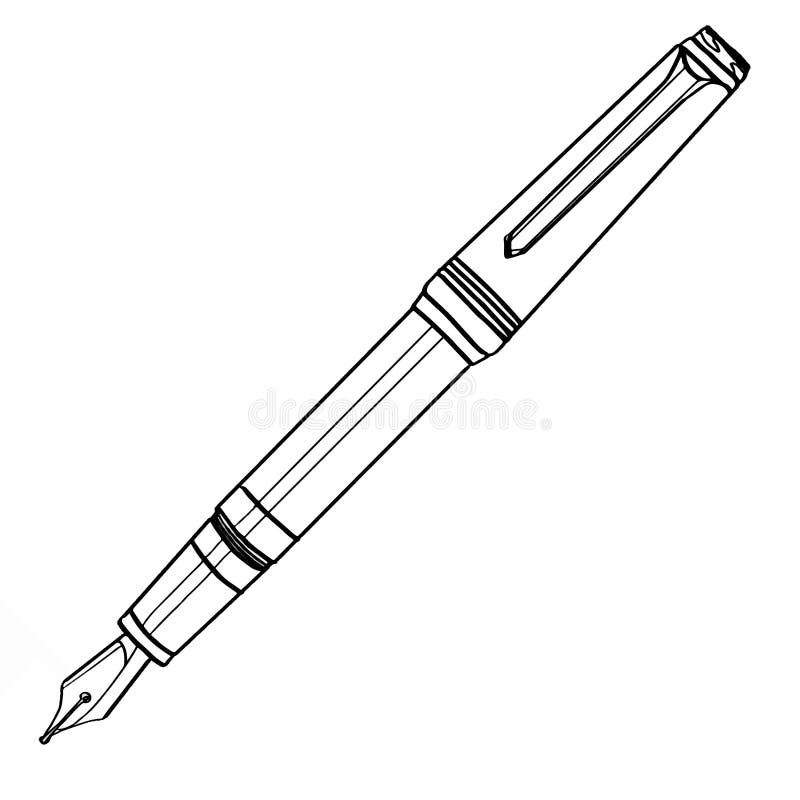 Ink pen cartoon sketch Royalty Free Vector Image
