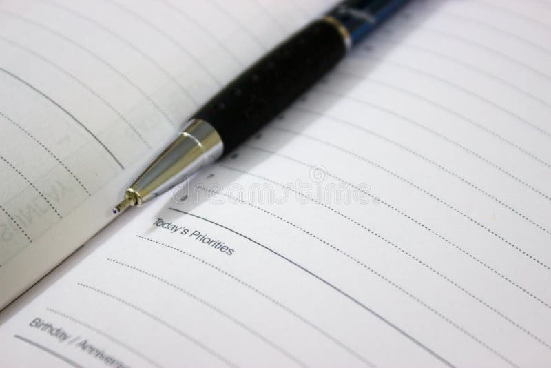 Pen en agenda stock afbeeldingen Pen en agenda stock afbeeldingen