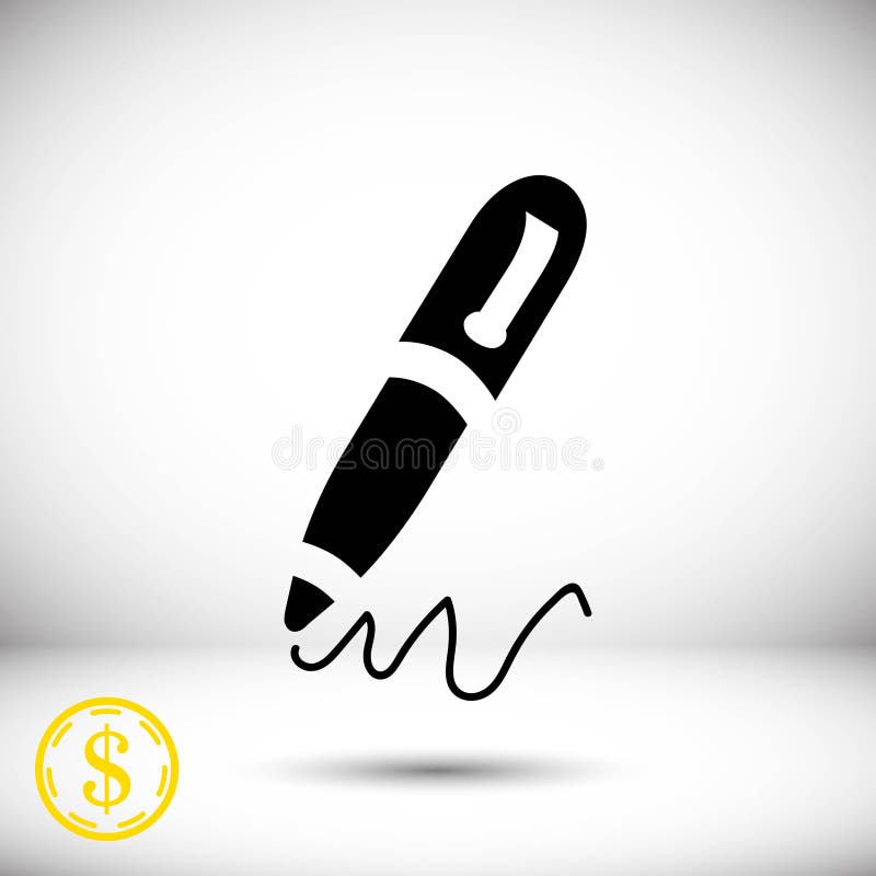 Pen icon stock vector illustration flat design vector illustration