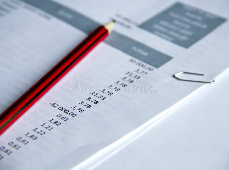 Pen On Invoice,depth of field stock images