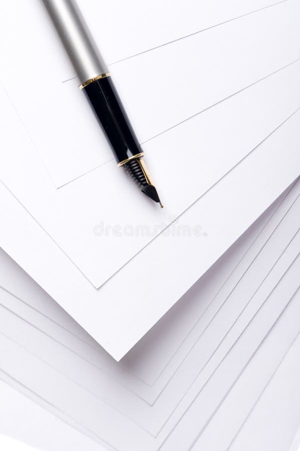 Pen on paper stock image. Image of white, desing, document 13704449