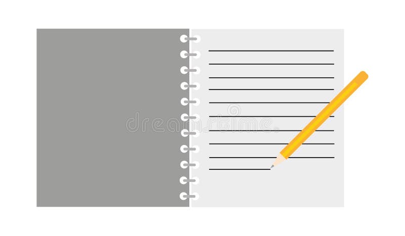 Pen paper notebook icon. Flat illustration of pen paper notebook stock illustration