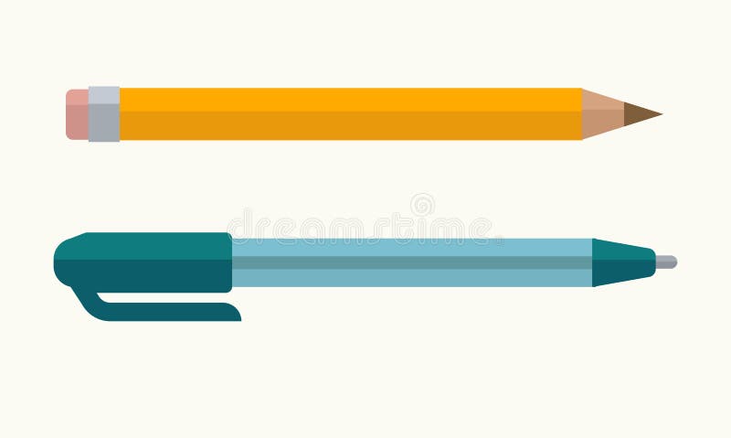 Vector Illustration. Drawn Set Of Stationery, Art Materials, Line Drawing  Pens And Pencils. Royalty Free SVG, Cliparts, Vectors, and Stock  Illustration. Image 126092655.