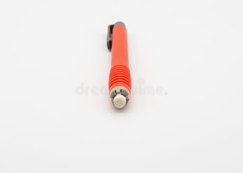 Pen Shaped White Eraser in Red Color Isolated on White Stock Image Image of mistake, rubber