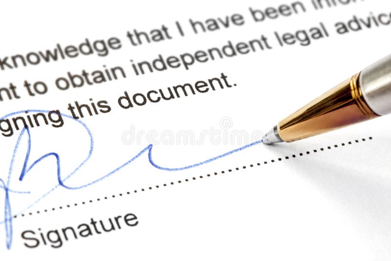 Pen Signing Legal Document stock photo. Image of gold 49192978
