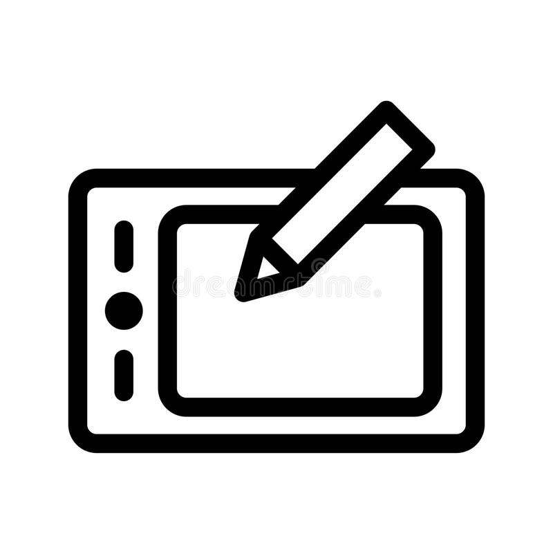 Pen Tablet Vector Line Icon Stock Illustration Illustration of symbol