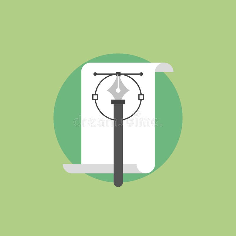 Pen tool flat icon illustration vector illustration