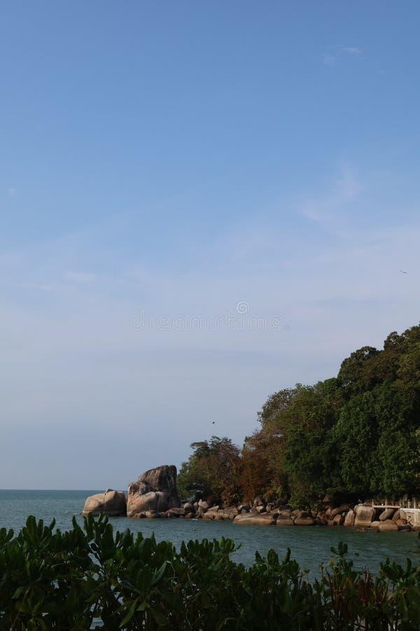 Sea and sky view from Penang Batu Ferringhi Beach