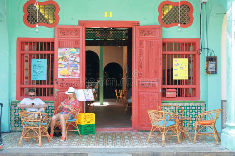 Penang: Tempo della pausa tè fotografia stock Penang: Tempo della pausa tè fotografia stock