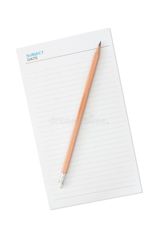 Pencil and blank notepad