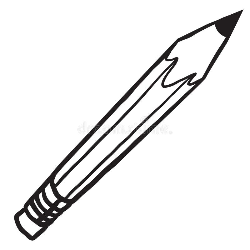 Pencil black stock vector. Illustration of write, doodle - 117871191