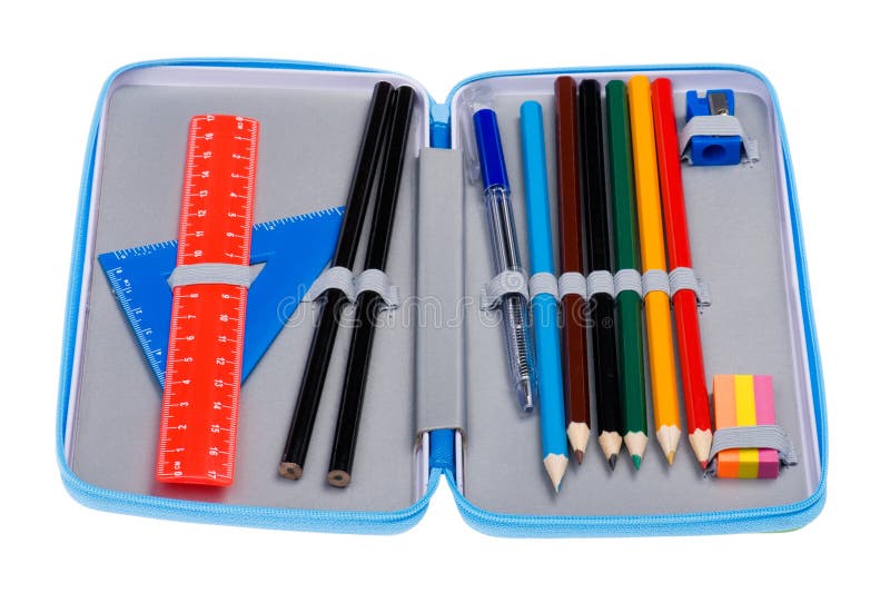Download Pencil case macro stock photo. Image of equipment, draw - 18804868