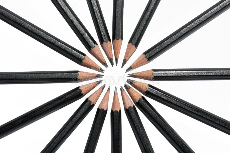 Pencil Circle-from above stock image. Image of black - 39981761