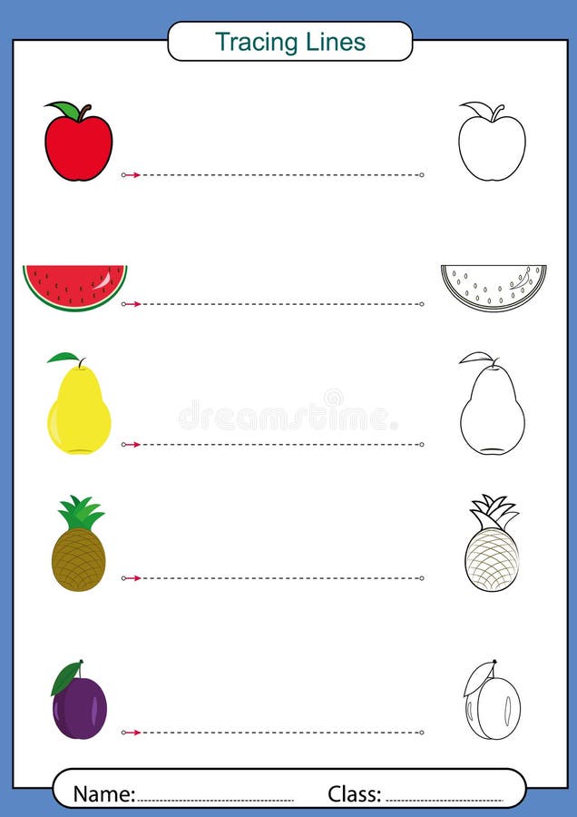 tracing lines worksheet for kids basic writing working