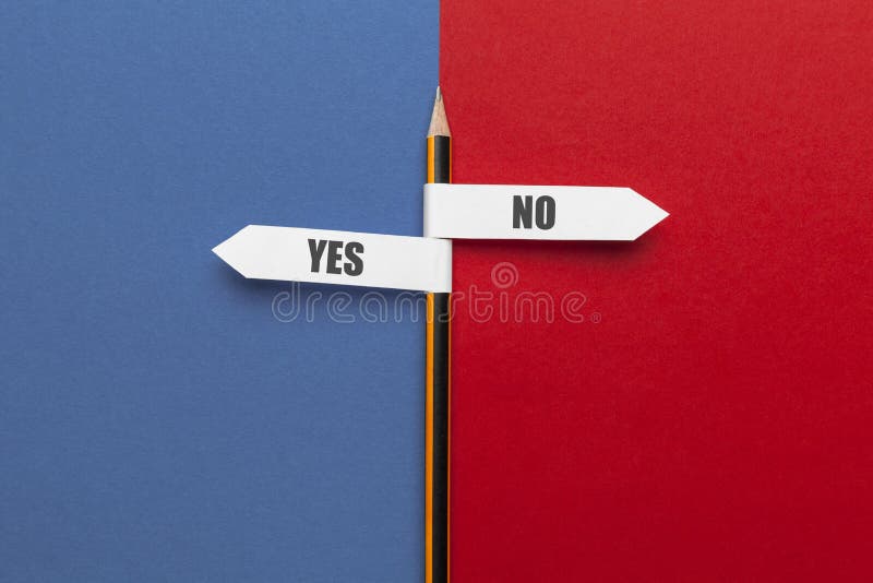 Pencil - direction indicator - choice of yes or no