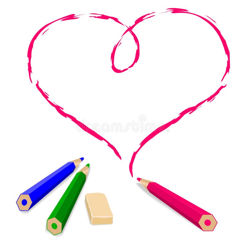 Pencil draw heart