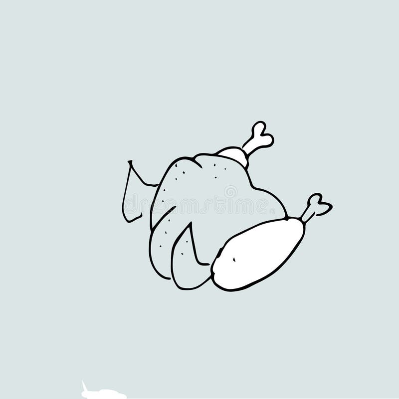 Pencil Drawing Chicken, Vector Hand Drawn Template Stock Illustration
