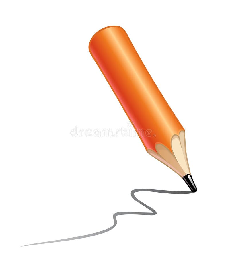 Pencil drawing a curved line vector illustration Pencil drawing a curved line vector illustration