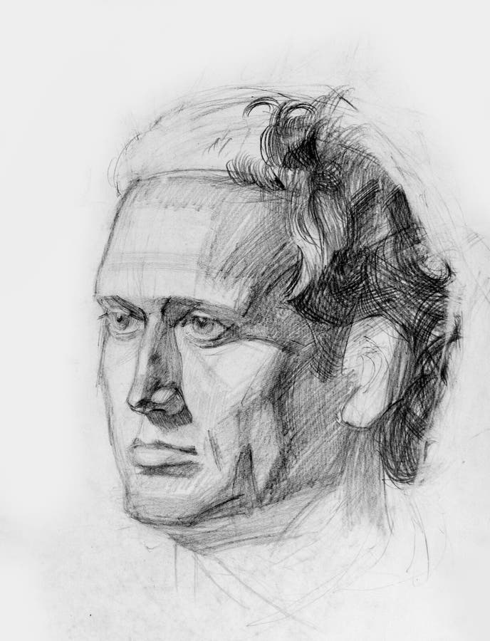 Pencil Drawing Illustration, Portrait, Sketch Stock Photo - Image of ...