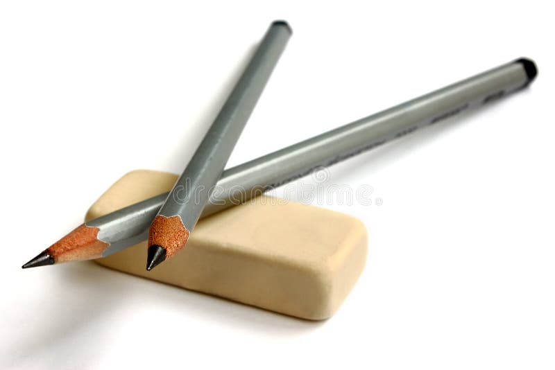 Pencil on eraser stock photo. Image of eraser, hard, technical 11549642