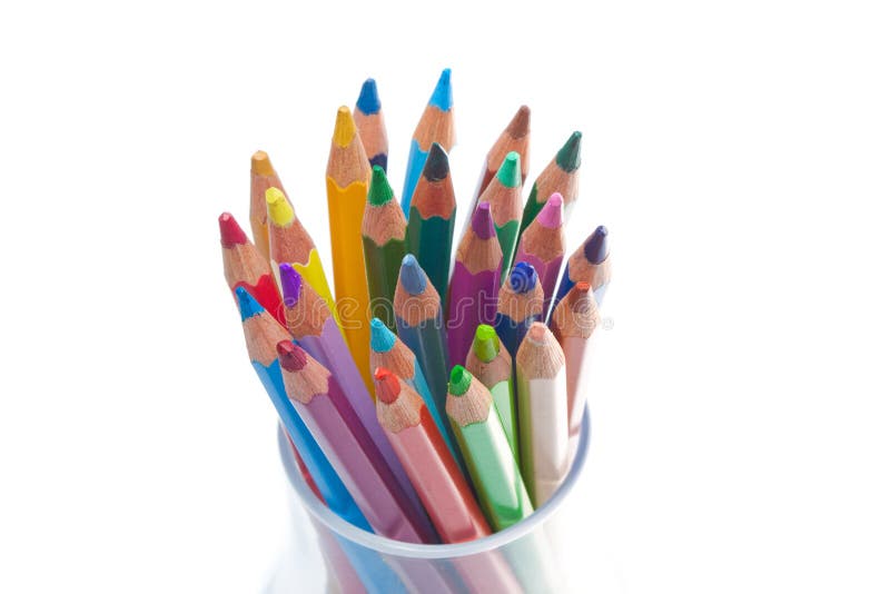 Pencil in glass stock image. Image of align, design, craft 12998885