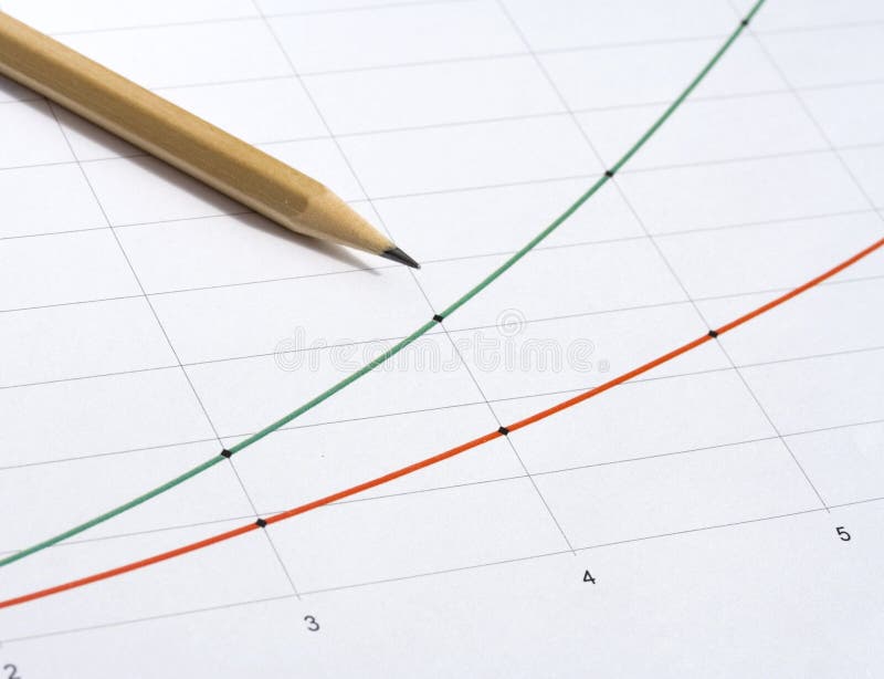 Pencil and graph stock image. Image of accounts, vertical 5208135