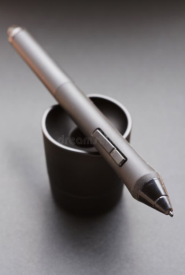 Pencil Graphics for Tablet and Holder for it Stock Image Image of