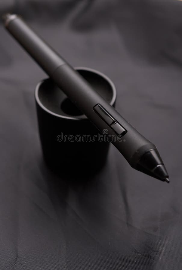 Pencil Graphics for Tablet and Holder for it Stock Photo Image of