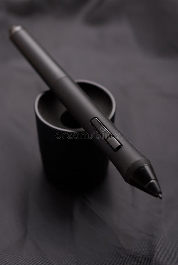 Pencil Graphics for Tablet and Holder for it Stock Photo Image of