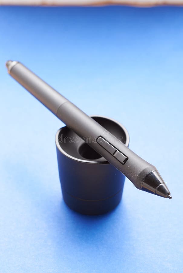 Pencil Graphics for Tablet and Holder for it Stock Photo Image of