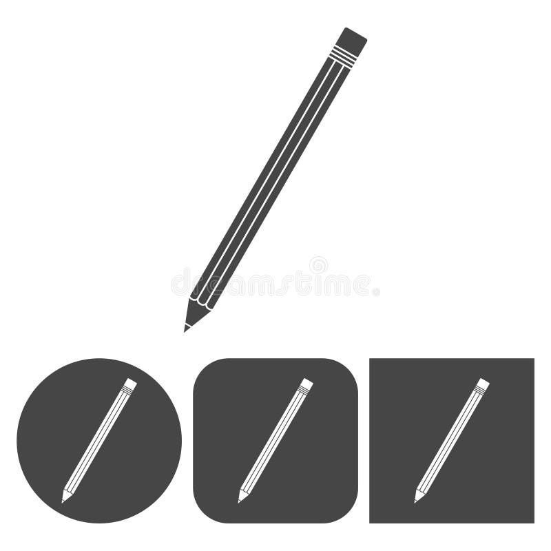 Pencil icon - icons set stock illustration
