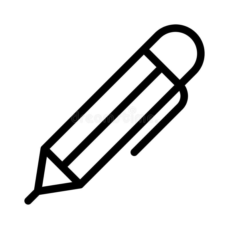 Pencil thin line vector icon stock illustration