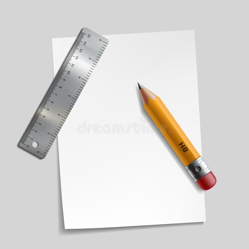 Drawing, Ruler, Pencil, Colored Flat Illustration. Stock Vector -  Illustration of flat, drawing: 54578578