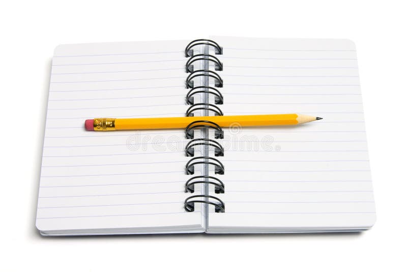 Pencil and Notebook stock images