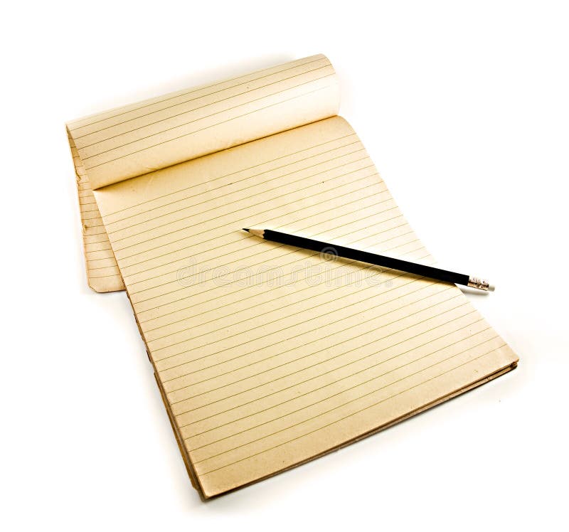 Pencil on notebook stock photography