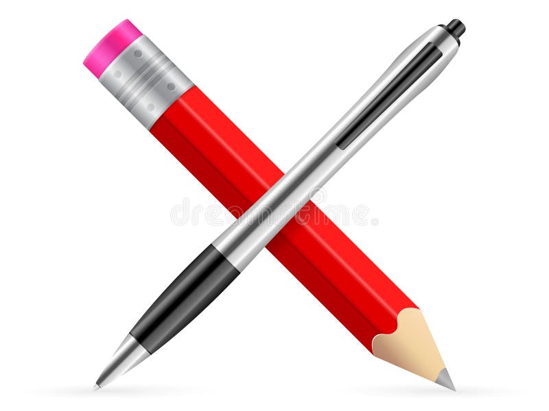 Pencil and pen icon royalty free illustration