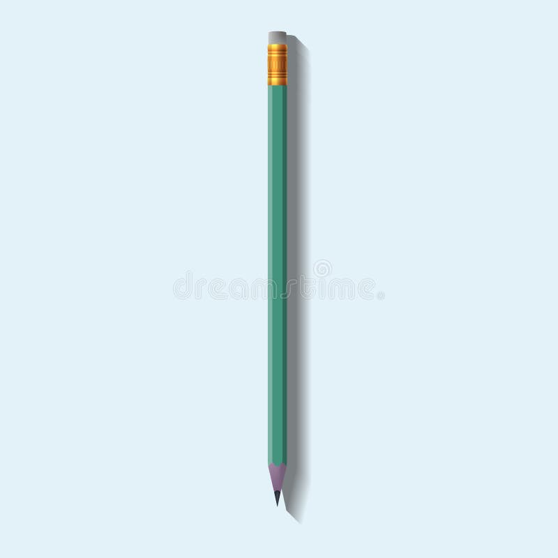 Download Pencil With Eraser Mockup Realistic Style Stock Vector Illustration Of Instrument Office 89249274